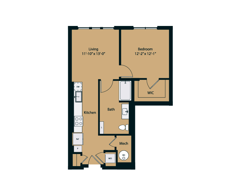 Floor plan layout diagram for E1-2